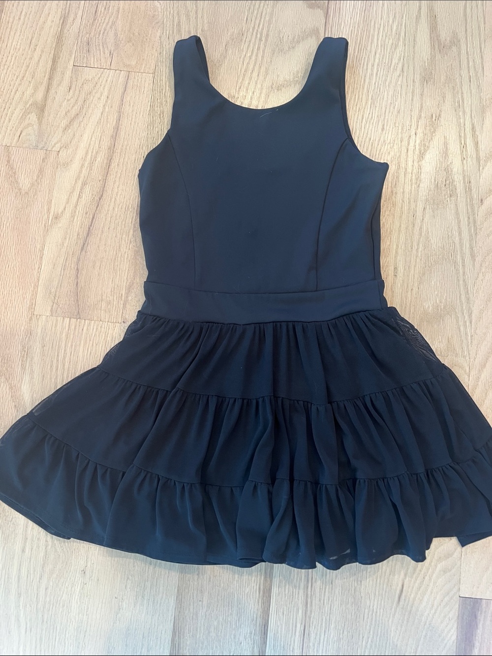 abercrombie kids Black Sleeveless Tiered Skater Dress